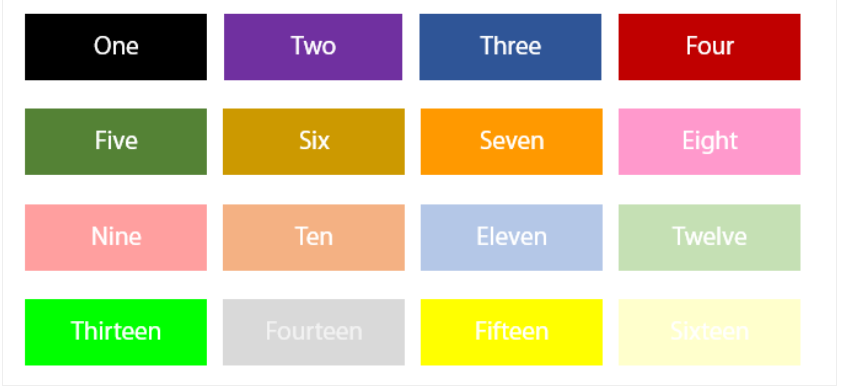 Screenshot of Colour Accessibility chart 
